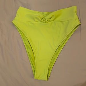 Aerie brand Women’s size Large Twist Front High Cut Cheeky Bikini Bottom
